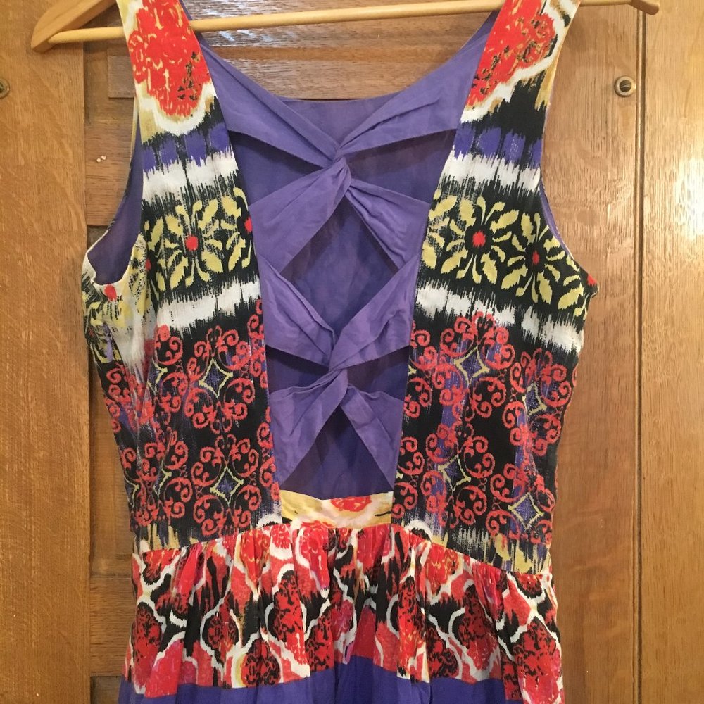 Open Back Multi Color Santa Fe Pattern Dress
